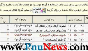 راهنمای انتخاب واحد پیام نور