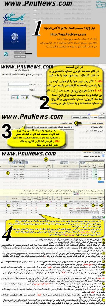آموزش تصویری انتخاب واحد پیام نور